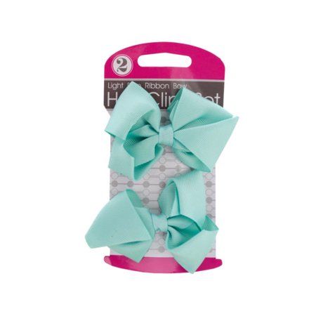 Light Blue Ribbon Bow Hair Clip