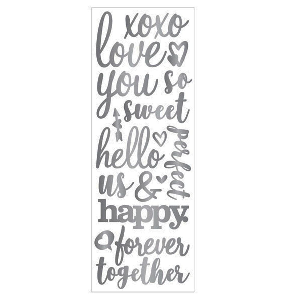 Momenta Puffy Silver Stickers w-17 pc