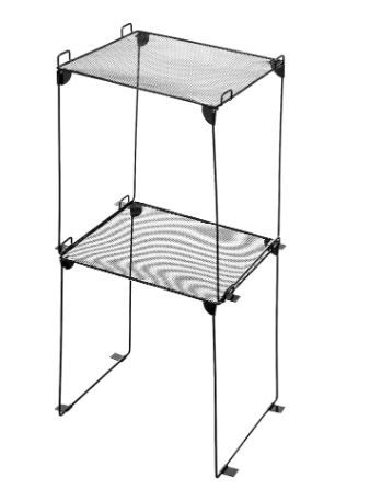 Paquete de 2 estantes para organización de casilleros/estante apilable: 12 x 11 x 10 pulgadas