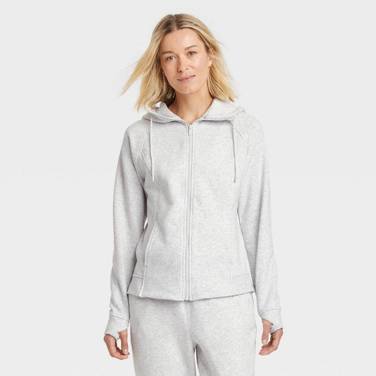 Womens Fleece Full Zip Hoddie-M