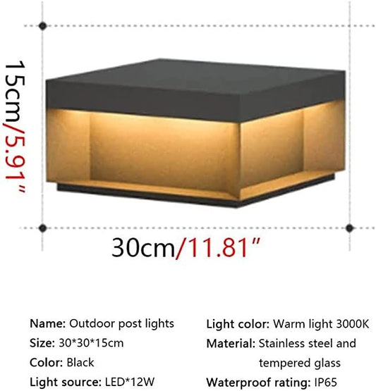 Lámpara de pilar de columna cuadrada