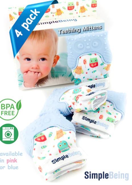 Simple Being Baby Teething Mitt-4 pk